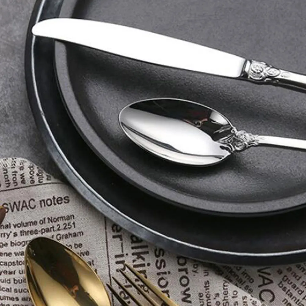 Stainless Steel Tableware Lightweight Mirror Polish Carven Design Food Spoon for Home Hotel Store Western Metal 
Stainless Steel Tableware Lightweight Mirror Polish Carven Design Food Spoon for Home Hotel Store Western Metal