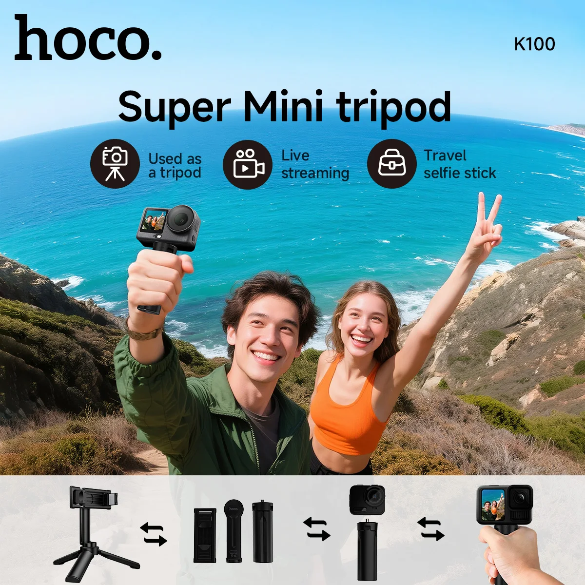 HOCO Portable Mini Camera Tripods For Gopro DJI Insta360 Action Camera Accessories 1/4 Screw Thread Detachable Clip Desktop Trip
HOCO Portable Mini Camera Tripods For Gopro DJI Insta360 Action Camera Accessories 1/4 Screw Thread Detachable Clip Desktop Trip