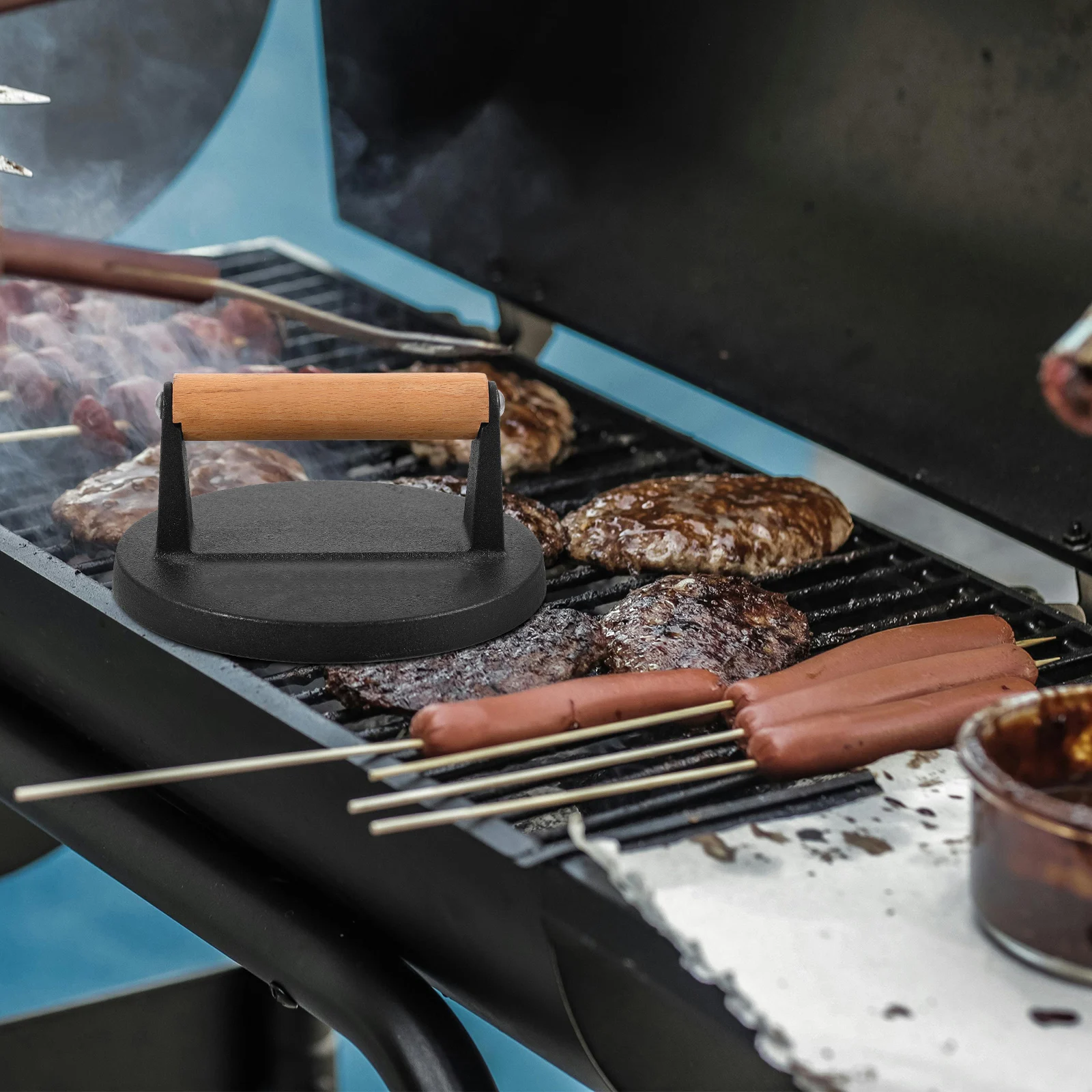 Burger Press Heavy-Duty Wooden Handle Durable Kitchen Burger Patty Maker Smasher Tool Grill Press for Home Fast Restaurant
Burger Press Heavy-Duty Wooden Handle Durable Kitchen Burger Patty Maker Smasher Tool Grill Press for Home Fast Restaurant