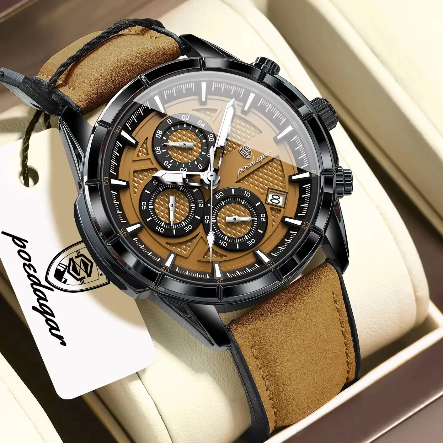 POEDAGAR Trendy Vintage Men Wristwatch Luminous Waterproof Leather Quartz Men's Watches Date Chronograph Fashion Man Watch Reloj
POEDAGAR Trendy Vintage Men Wristwatch Luminous Waterproof Leather Quartz Men's Watches Date Chronograph Fashion Man Watch Reloj