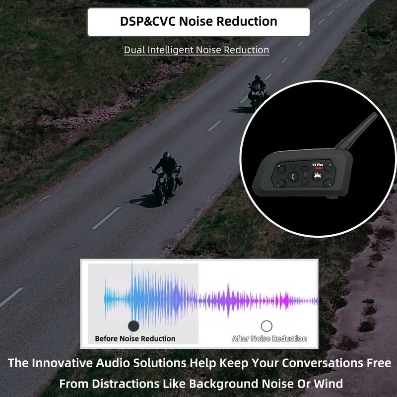 Motorcycle V6 Plus Bluetooth 5.0 Intercom Headset 1500m Wireless Helmet Communication System Waterproof
Motorcycle V6 Plus Bluetooth 5.0 Intercom Headset 1500m Wireless Helmet Communication System Waterproof