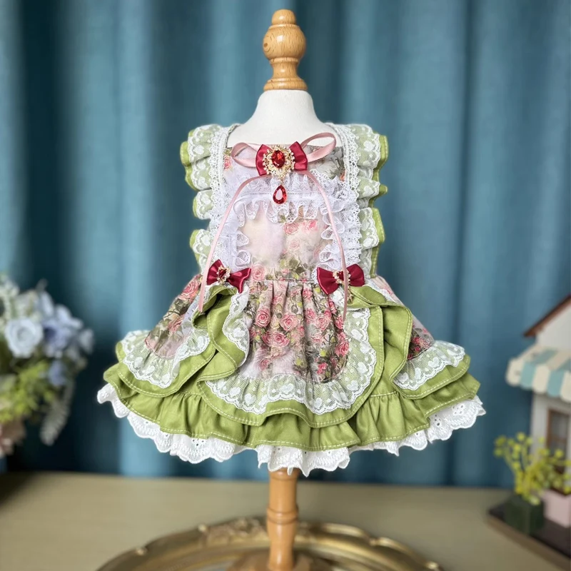 2025 Spring Green Dog Dress Fashion Floral Print Crystal Bow Princess Dresses For Small Medium Dog Poodle Cotton Pet Dog Clothes
2025 Spring Green Dog Dress Fashion Floral Print Crystal Bow Princess Dresses For Small Medium Dog Poodle Cotton Pet Dog Clothes