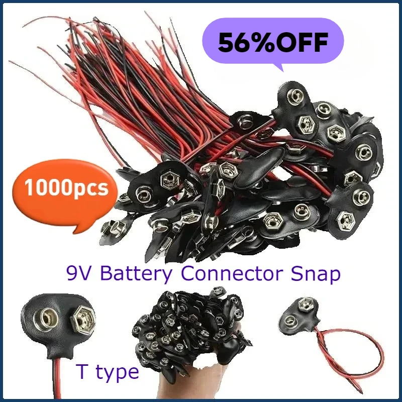 1000pcs/lot 9V Battery Connector Snap, Wire Cable Adapter Holder Experimental Snap Power Cable Connectors Terminals T Style 15cm
1000pcs/lot 9V Battery Connector Snap, Wire Cable Adapter Holder Experimental Snap Power Cable Connectors Terminals T Style 15cm