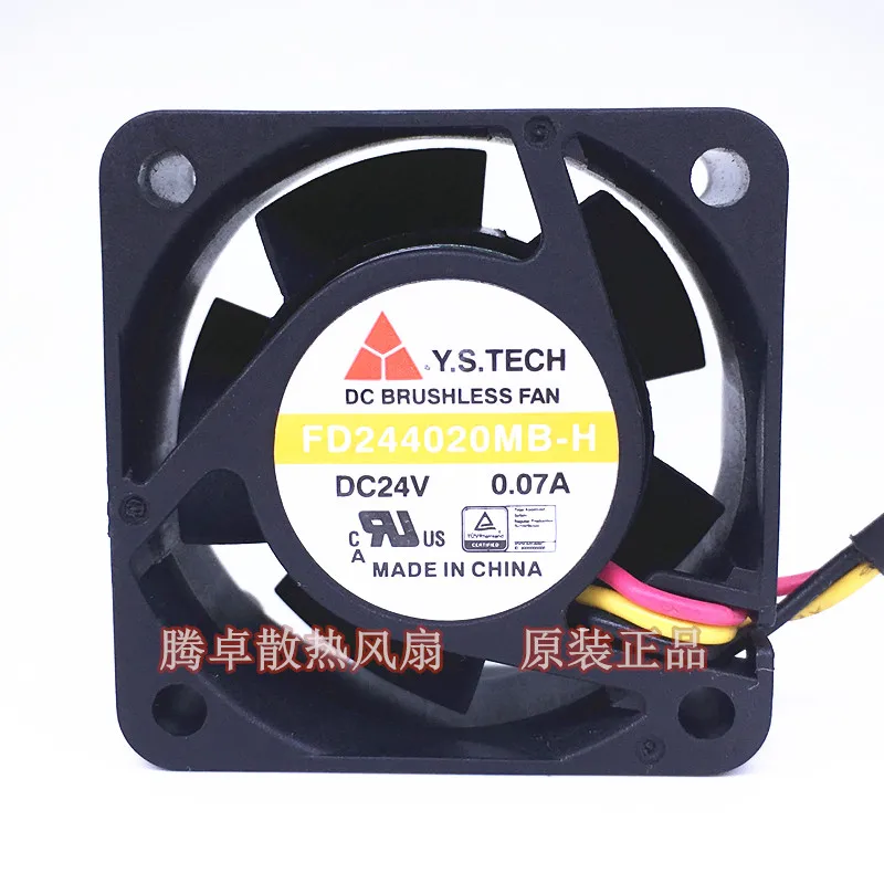 Y.S TECH FD244020MB-H DC 24V 0.07A 40x40x20mm 3-Wire Cooling Fan
Y.S TECH FD244020MB-H DC 24V 0.07A 40x40x20mm 3-Wire Cooling Fan