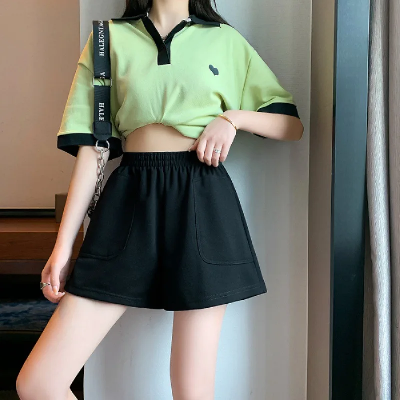 2024 Women's Sports Shorts Casual loose Summer Shorts Solid Color High waist wide Leg Pants For Girls Drawstring Short Pants
2024 Women's Sports Shorts Casual loose Summer Shorts Solid Color High waist wide Leg Pants For Girls Drawstring Short Pants