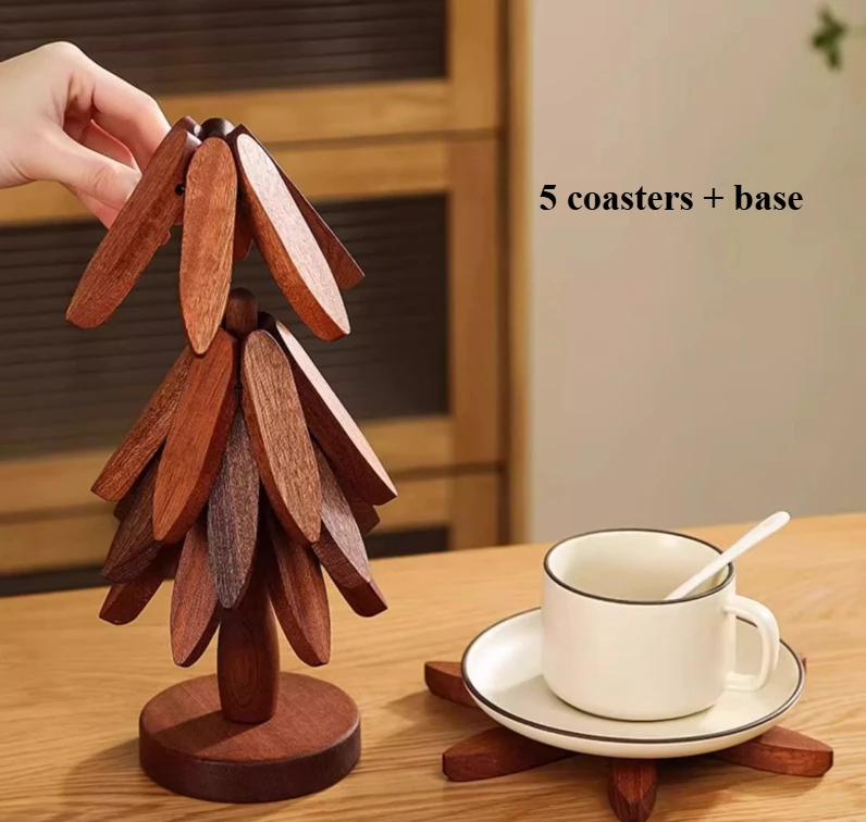 5 coasters 1 base Creative Pine Solid Wood Heat Insulation Mat Bamboo Anti-scald Resistant Pot Pad Cup Mat For Casserole Home Kitchen
5 coasters 1 base Creative Pine Solid Wood Heat Insulation Mat Bamboo Anti-scald Resistant Pot Pad Cup Mat For Casserole Home Kitchen