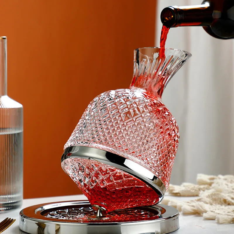 1500ml Crystal Rotating Decanter Bar Party Home Decor Gift Art Glassware Automatic Spin Gyroscope Divider Separator Bottle Jug
1500ml Crystal Rotating Decanter Bar Party Home Decor Gift Art Glassware Automatic Spin Gyroscope Divider Separator Bottle Jug