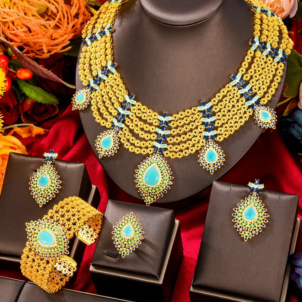 Missvikki Luxury Gorgeous Necklace Bangle Earrings Ring Jewelry Sets 4PCS Women Wedding Jewelry Fashion Noble Lady Best Gift
Missvikki Luxury Gorgeous Necklace Bangle Earrings Ring Jewelry Sets 4PCS Women Wedding Jewelry Fashion Noble Lady Best Gift
