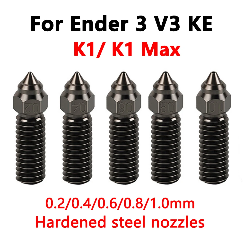 For Ender 3 V3 KE Nozzle Hardened Steel 0.2/0.4/0.6/0.8/1.0mm 3D Printer Hotend Parts for Creality K1, K1 Max Print Head Nozzle
For Ender 3 V3 KE Nozzle Hardened Steel 0.2/0.4/0.6/0.8/1.0mm 3D Printer Hotend Parts for Creality K1, K1 Max Print Head Nozzle
