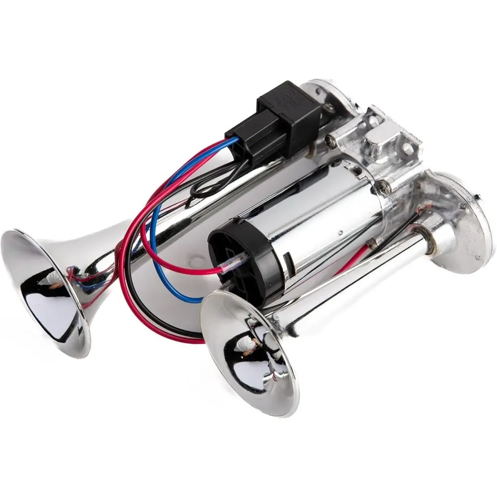 12 Volt Dual Trumpet Air Horn Perfect for Car, Truck, SUV, Boat V618K
12 Volt Dual Trumpet Air Horn Perfect for Car, Truck, SUV, Boat V618K