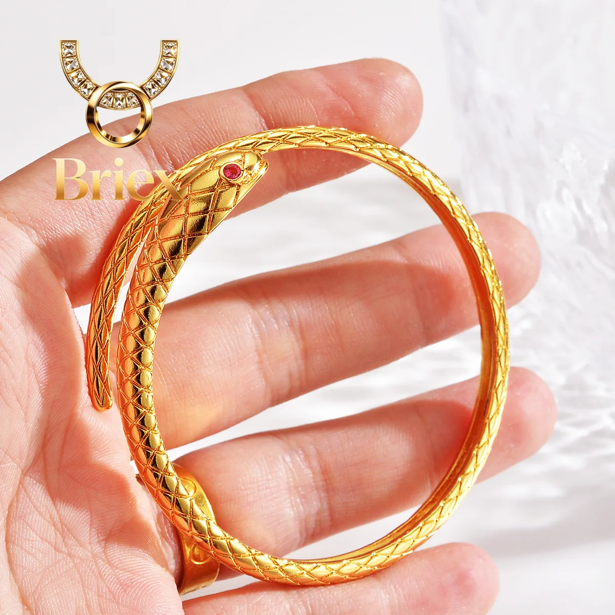 Briex Jewelry Luxury 24K 9999 Pure Gold real gold Women's Snake Bracelet
Briex Jewelry Luxury 24K 9999 Pure Gold real gold Women's Snake Bracelet
