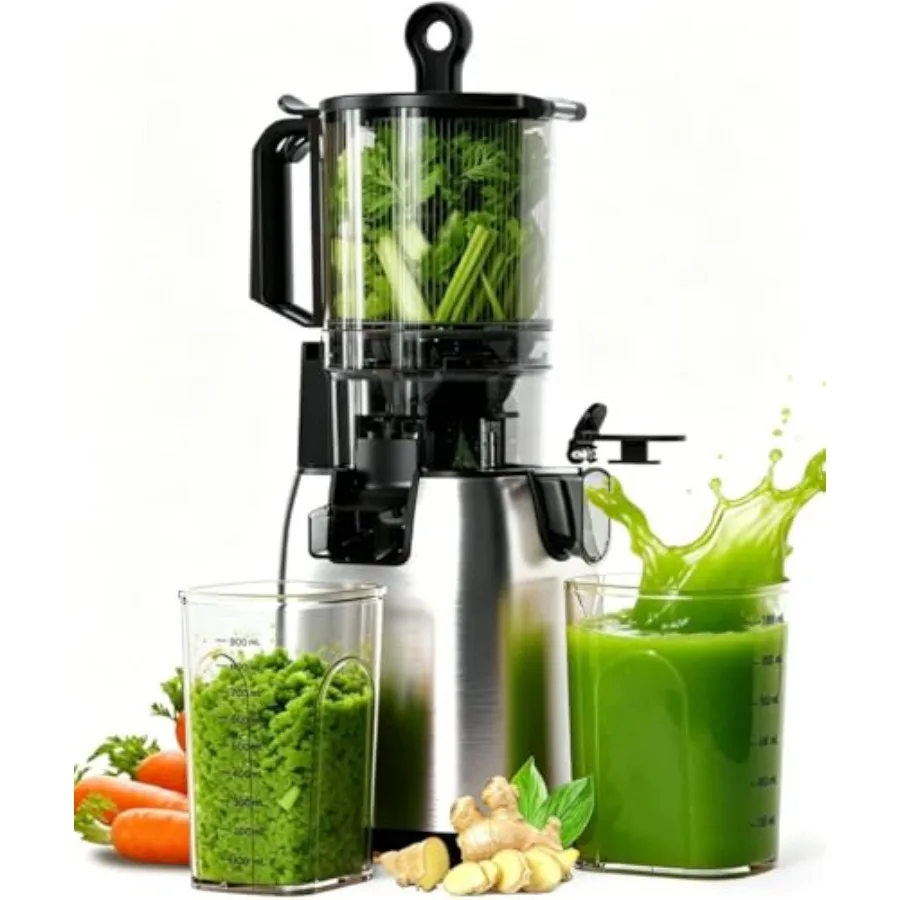 Cold Press Juicer for Home Use, Stainless Steel Base, Silver, 5.4 Inch Wide Feed Chute Enables Whole Fruits Vegetables Juicing
Cold Press Juicer for Home Use, Stainless Steel Base, Silver, 5.4 Inch Wide Feed Chute Enables Whole Fruits Vegetables Juicing