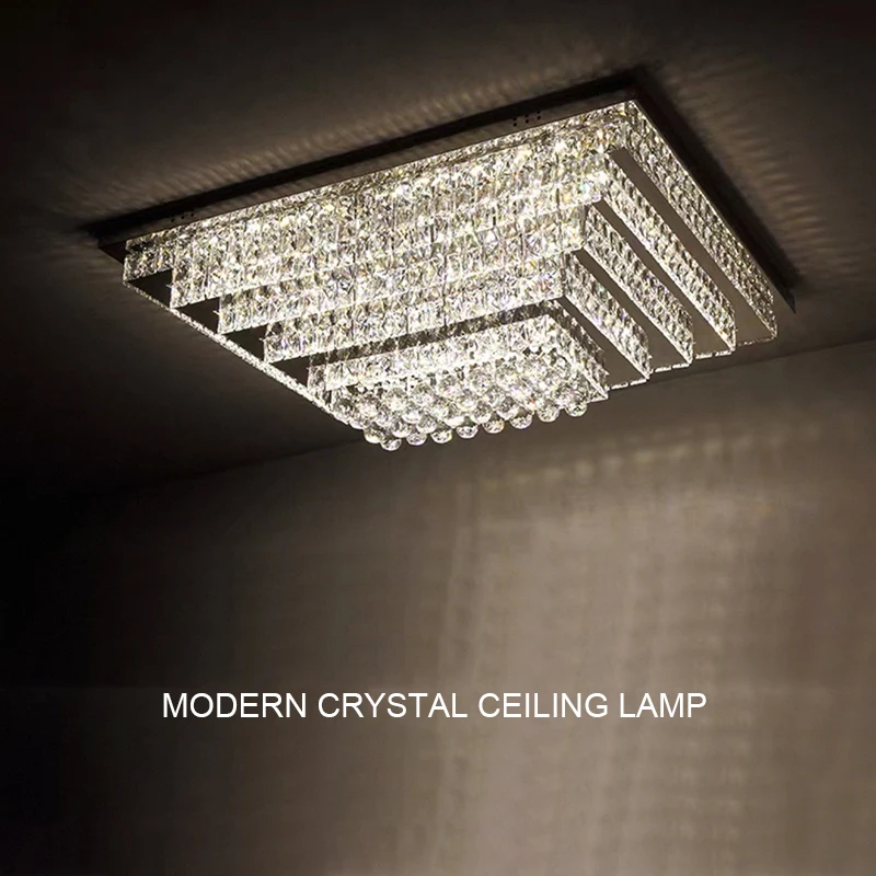 LED Rectangle Crystal Ceiling Chandelier Lights Dimmable, Home-appliance Gold Silver Stainless Steel Round Lamps for Bedroom
LED Rectangle Crystal Ceiling Chandelier Lights Dimmable, Home-appliance Gold Silver Stainless Steel Round Lamps for Bedroom