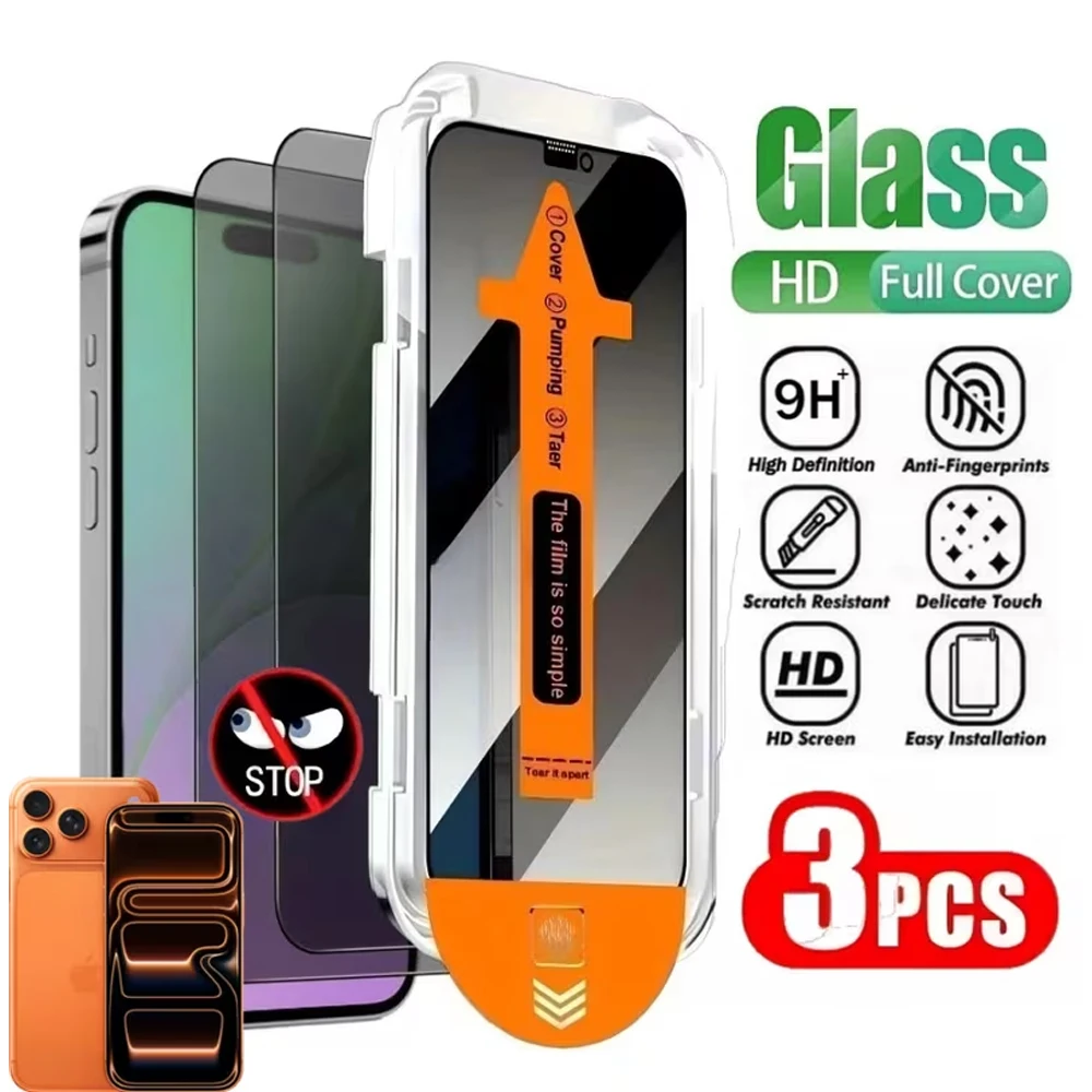 3Pcs Dust free Install Privacy Tempered Glass For iPhone 17e 17 Pro Max Air 16 15 14 13 11 12 XS 6 7 8 Plus XR Screen Protectors
3Pcs Dust free Install Privacy Tempered Glass For iPhone 17e 17 Pro Max Air 16 15 14 13 11 12 XS 6 7 8 Plus XR Screen Protectors