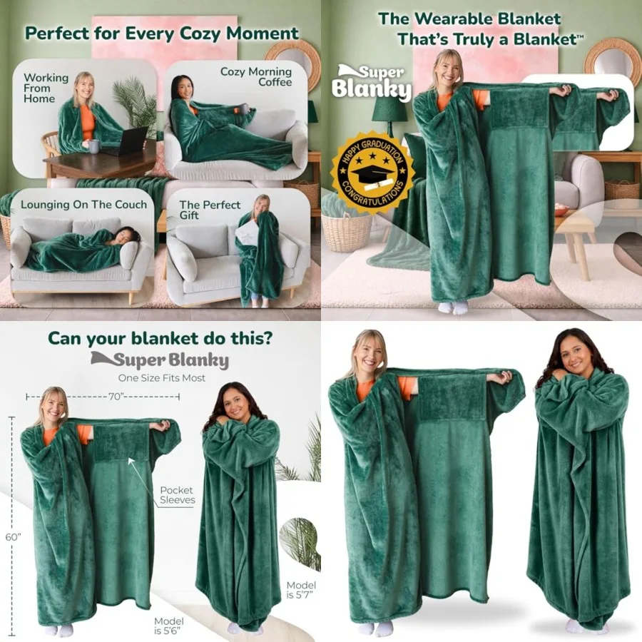 Super Blanky Wearable Blankets for Women, Adult Wearable Blanket Men, Mother's Day Gifts for Her, Wife Birthday Gift Ideas
Super Blanky Wearable Blankets for Women, Adult Wearable Blanket Men, Mother's Day Gifts for Her, Wife Birthday Gift Ideas