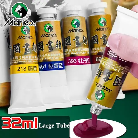 Marie's Chinese Paint 32ml/Tubes Watercolor Paint High Saturation Professional Quality High Pigment for Vivid Color Mixing