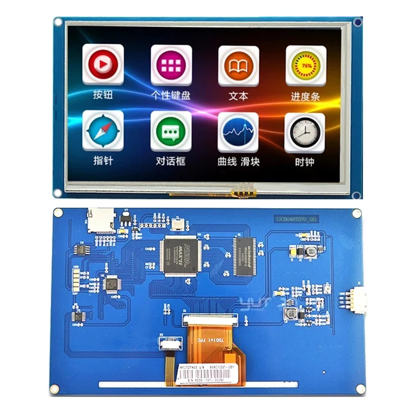 Nextion Display NX8048T070 7.0 Inch HMI Display USART TFT LCD Module Resistive TTL/5V English/Kernel
Nextion Display NX8048T070 7.0 Inch HMI Display USART TFT LCD Module Resistive TTL/5V English/Kernel