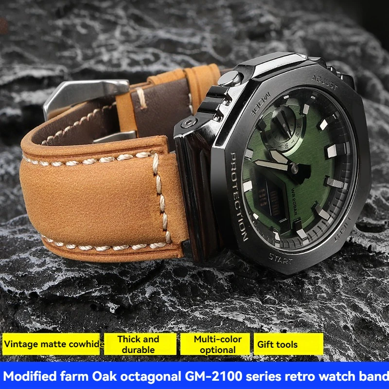 24*16mm Genuine Leather Watch Band for Casio G-Shock GA2100/GA2110/GM2100 | CasiOak Style Modified Strap | Replacement Bracelet
24*16mm Genuine Leather Watch Band for Casio G-Shock GA2100/GA2110/GM2100 | CasiOak Style Modified Strap | Replacement Bracelet