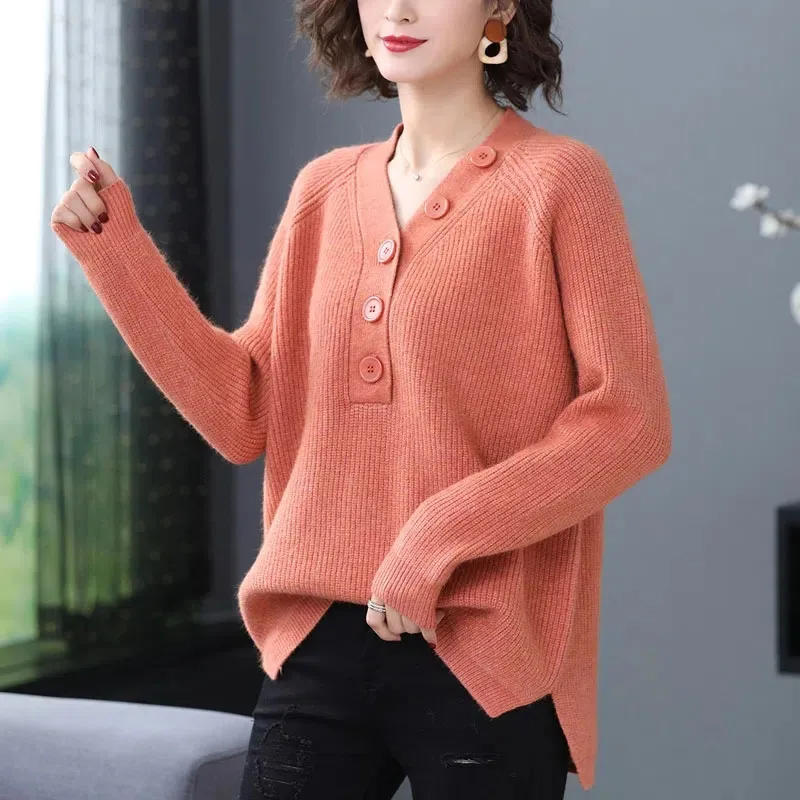 Women's Thick Knit Base Coat, V-Neck Sweaters, Female Casual Pullovers, Loose Clothing, Base Dressing, Autumn, Winter, New,
Women's Thick Knit Base Coat, V-Neck Sweaters, Female Casual Pullovers, Loose Clothing, Base Dressing, Autumn, Winter, New,