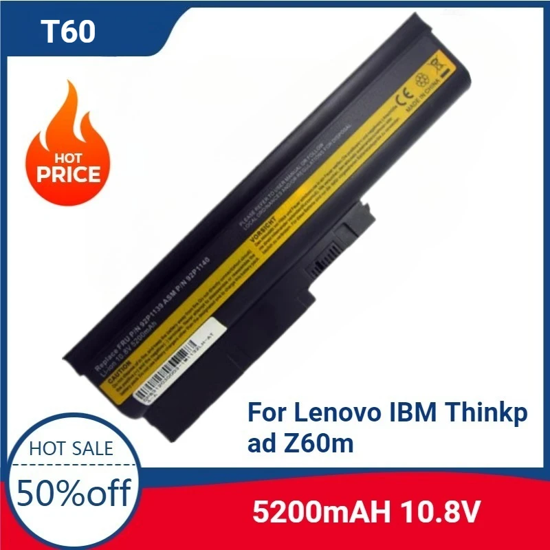 New 10.8V 5200mAH Laptop Battery for Lenovo IBM Thinkpad Z60m 2532 T60 T61P R60 R60E W500 R400 Notebook Accessory
New 10.8V 5200mAH Laptop Battery for Lenovo IBM Thinkpad Z60m 2532 T60 T61P R60 R60E W500 R400 Notebook Accessory