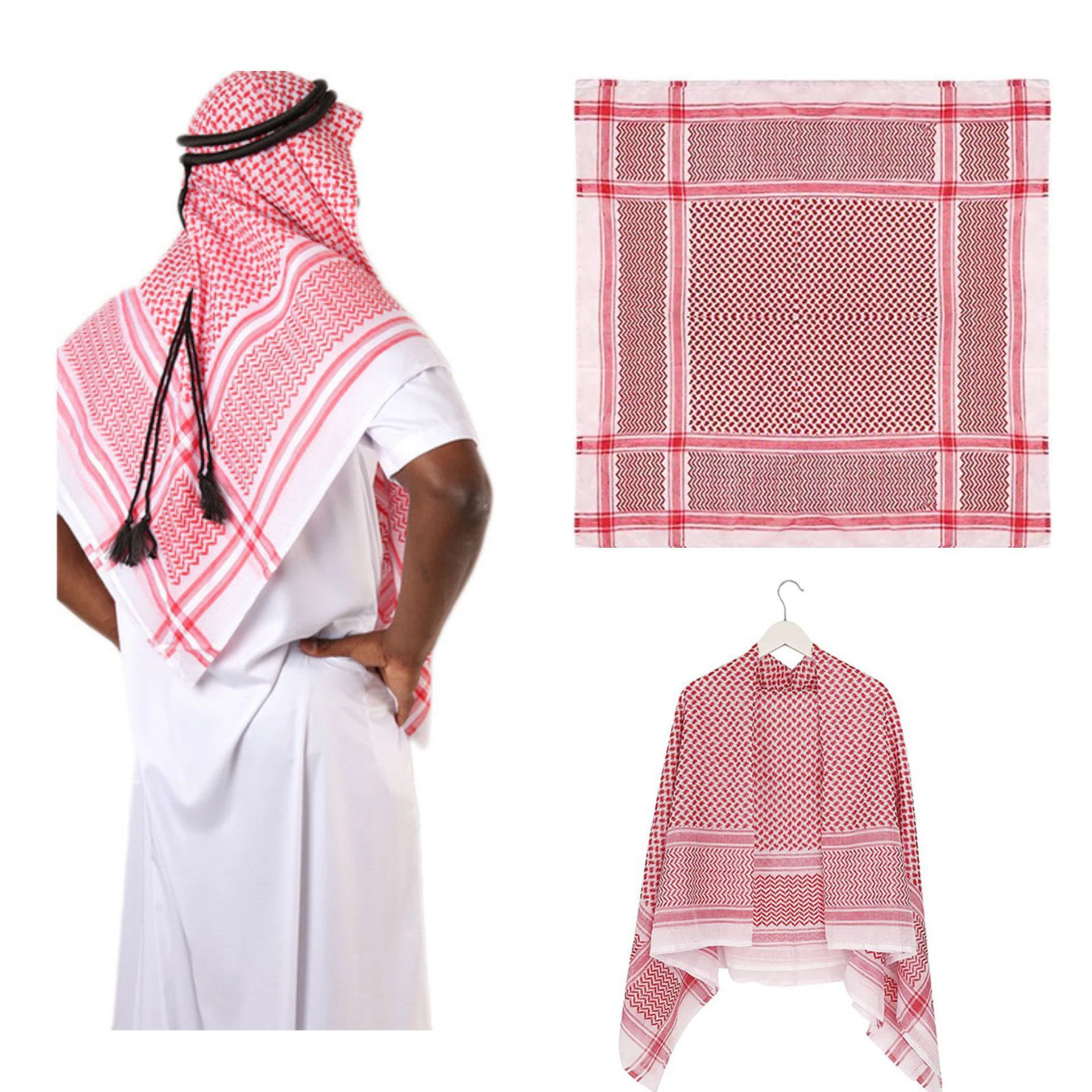 New Arab Shemagh Muslim Keffiyeh Head Wrap Tactical Desert Head Neck Scarf Military Shawl Arabic Scarf Headwear with Agal Rope
New Arab Shemagh Muslim Keffiyeh Head Wrap Tactical Desert Head Neck Scarf Military Shawl Arabic Scarf Headwear with Agal Rope