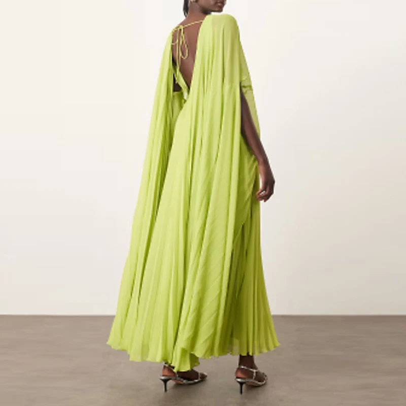 Women's Sexy Backless Lace-up Banquet Dress Elegant Crew Neck High Waist Long Dresses New Spring Summer Solid Pleated Maxi Dress
Women's Sexy Backless Lace-up Banquet Dress Elegant Crew Neck High Waist Long Dresses New Spring Summer Solid Pleated Maxi Dress