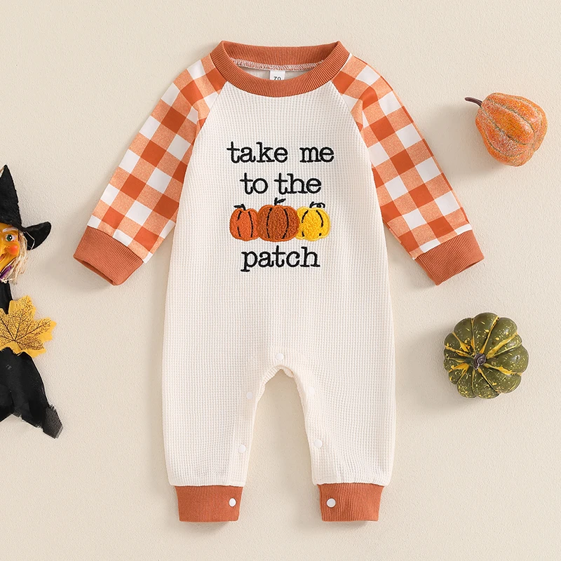 Baby Clothes Long Sleeve Pumpkin Print Plaid Romper Baby Halloween Outfit Fall Jumpsuit Newborn Clothes
Baby Clothes Long Sleeve Pumpkin Print Plaid Romper Baby Halloween Outfit Fall Jumpsuit Newborn Clothes