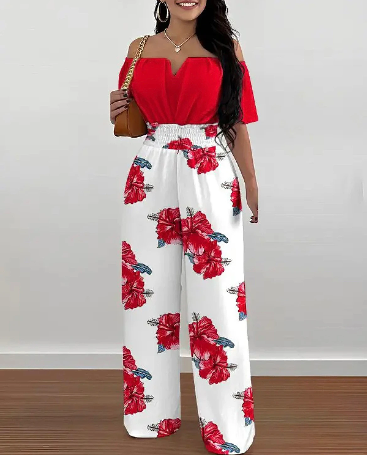 Women's Printed Wide Leg Jumpsuit, Sexy Slash Neck, Off-Shoulder, High Waist, Summer Fashion, 2024
Women's Printed Wide Leg Jumpsuit, Sexy Slash Neck, Off-Shoulder, High Waist, Summer Fashion, 2024