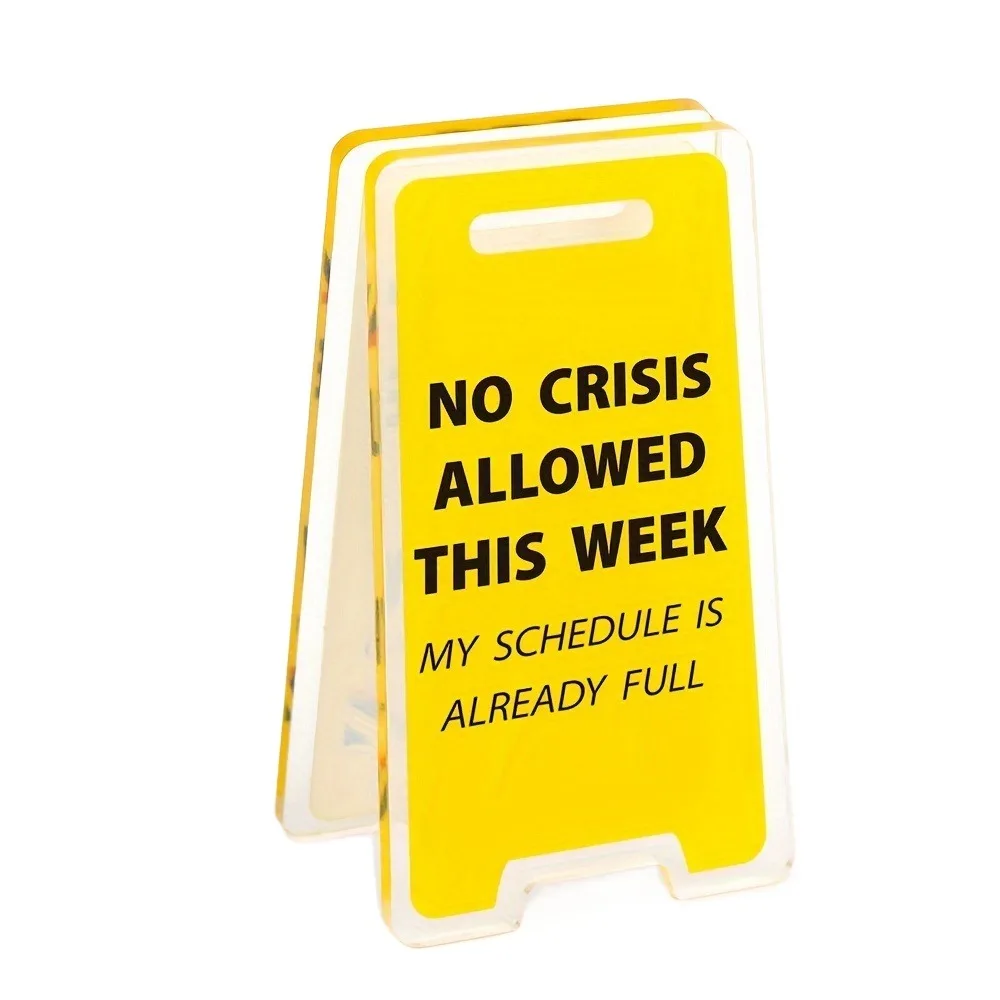 "No Crisis Allowed This Week" Acrylic Desk Warning Sign Humorous Unisex Gift Office Decor Versatile Mini Desk Clip For Coworkers
"No Crisis Allowed This Week" Acrylic Desk Warning Sign Humorous Unisex Gift Office Decor Versatile Mini Desk Clip For Coworkers