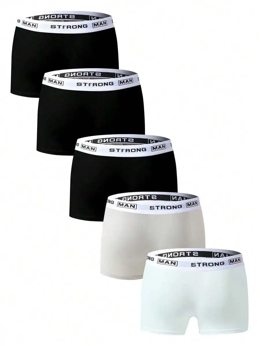 Mens Letter Print Woven Band Boxer Briefs 5 Pack
Mens Letter Print Woven Band Boxer Briefs 5 Pack