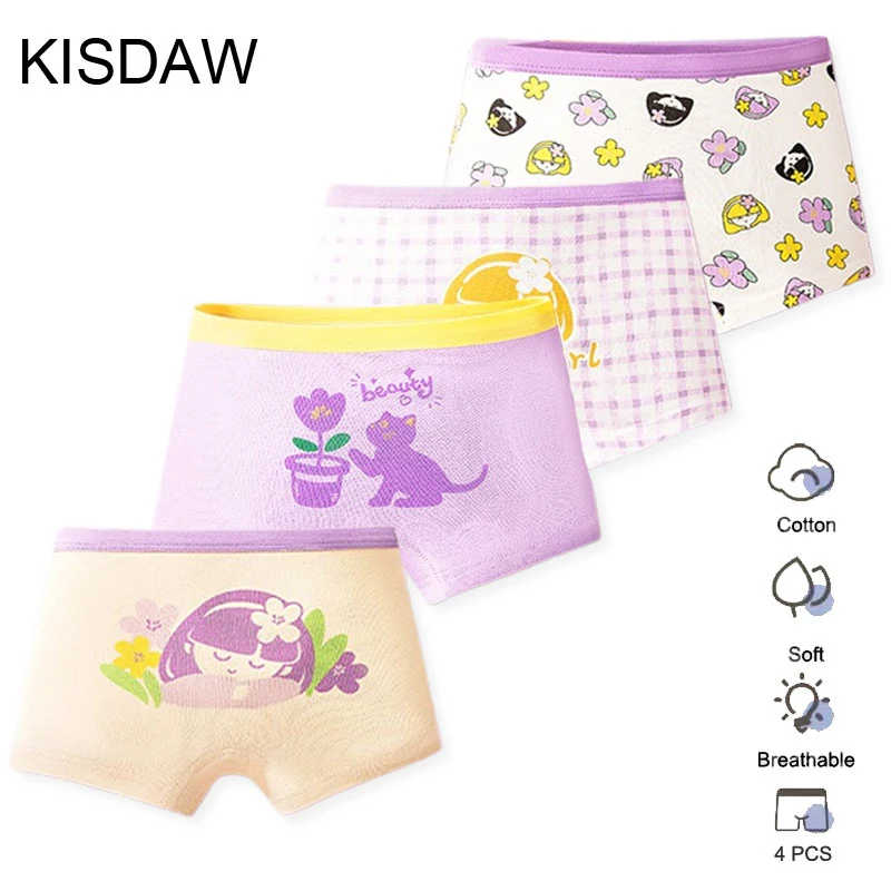 4-Pack Cotton Girls Panties Cute Cat Pattern Flower Cartoon Girls Boyshorts Breathable Soft Children Underwear Girl Boxer Briefs
4-Pack Cotton Girls Panties Cute Cat Pattern Flower Cartoon Girls Boyshorts Breathable Soft Children Underwear Girl Boxer Briefs