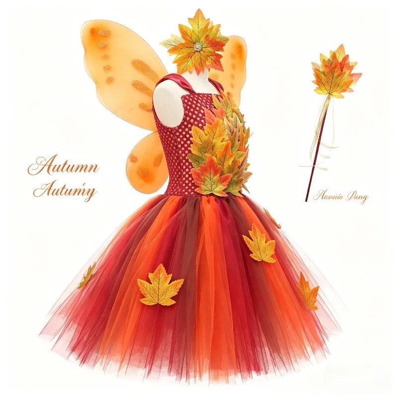 Maple Leaf Fairy Tutu Dress, Halloween Thanksgiving Cosplay Costume, Autumn Themed Party Fluffy Mesh Ball Gown Tulle Skirt
Maple Leaf Fairy Tutu Dress, Halloween Thanksgiving Cosplay Costume, Autumn Themed Party Fluffy Mesh Ball Gown Tulle Skirt