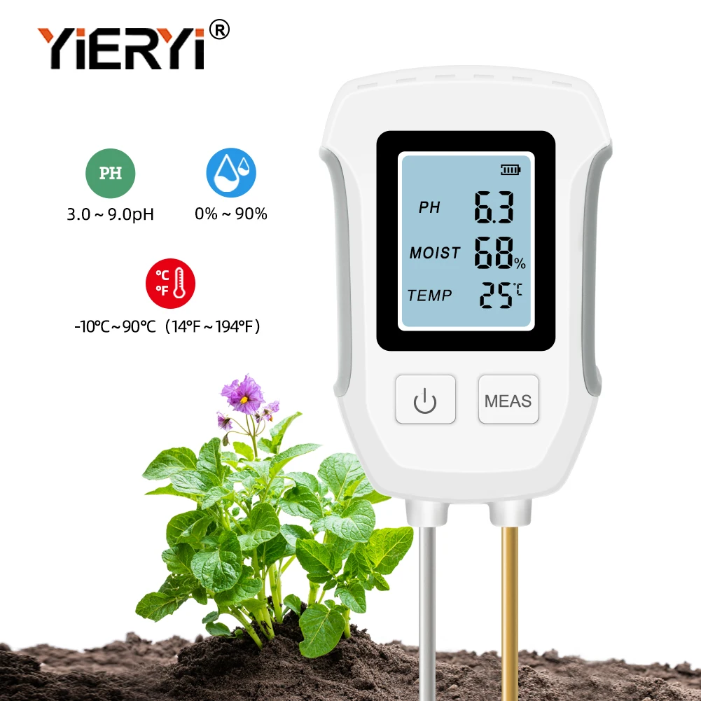 Yieryi SGS07 3-в-1 pH-метр почвы, цифровой тестер температуры влажности, двухконтактный зонд для гидропоники, горшечных растений, садовой фермы
Yieryi SGS07 3-в-1 pH-метр почвы, цифровой тестер температуры влажности, двухконтактный зонд для гидропоники, горшечных растений, садовой фермы