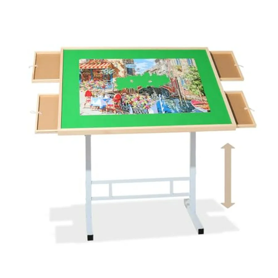 Jigsaw Puzzle Table for Adults: 1500-Piece Capacity, PP Cover, Adjustable Height Tilting Angle, 4-Drawer Storage, Gray
Jigsaw Puzzle Table for Adults: 1500-Piece Capacity, PP Cover, Adjustable Height Tilting Angle, 4-Drawer Storage, Gray