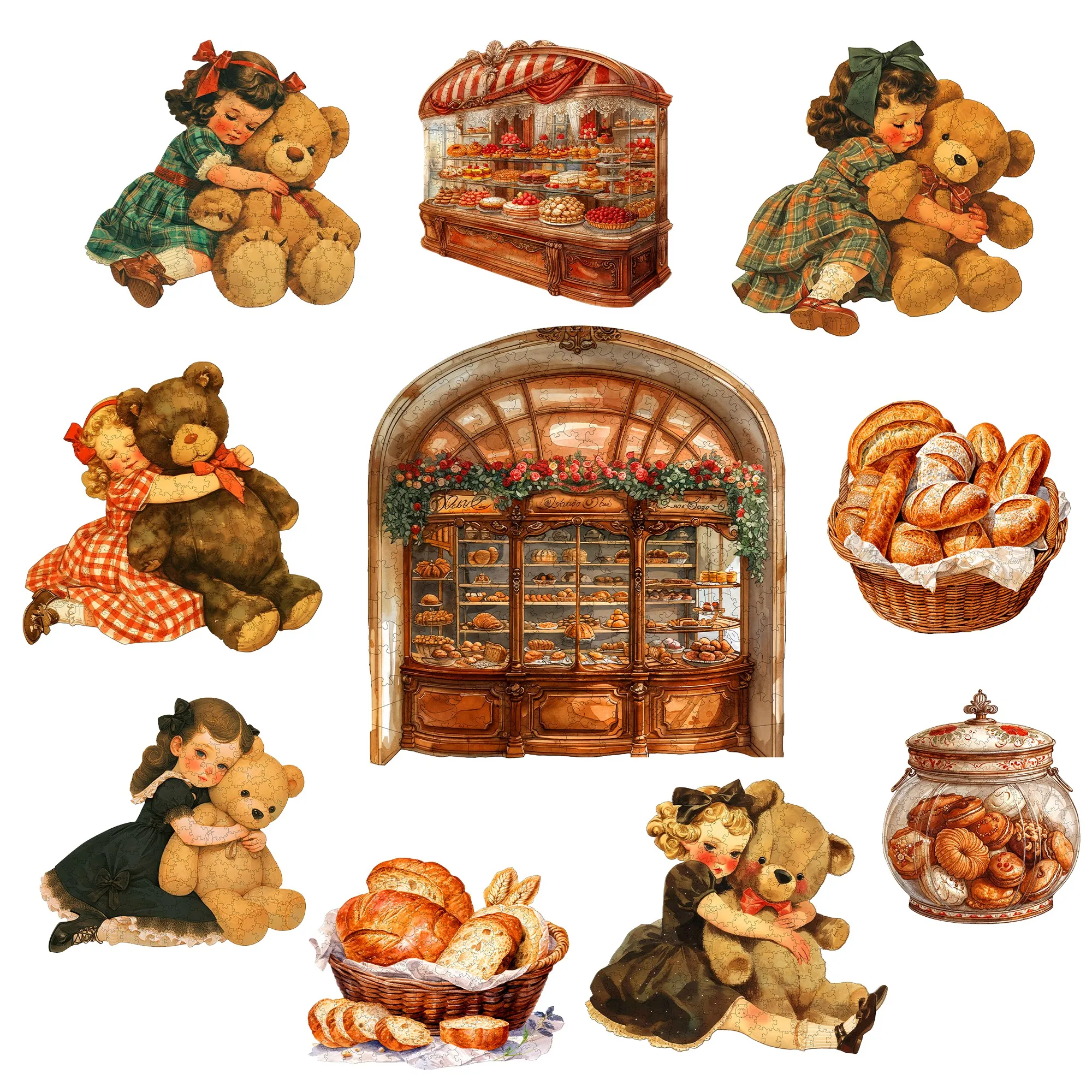Bear And Bread Theme Wooden Jigsaw Puzzle Wooden Decor Painting Christmas and Halloween Gift Toy For Teen And Kid
Bear And Bread Theme Wooden Jigsaw Puzzle Wooden Decor Painting Christmas and Halloween Gift Toy For Teen And Kid