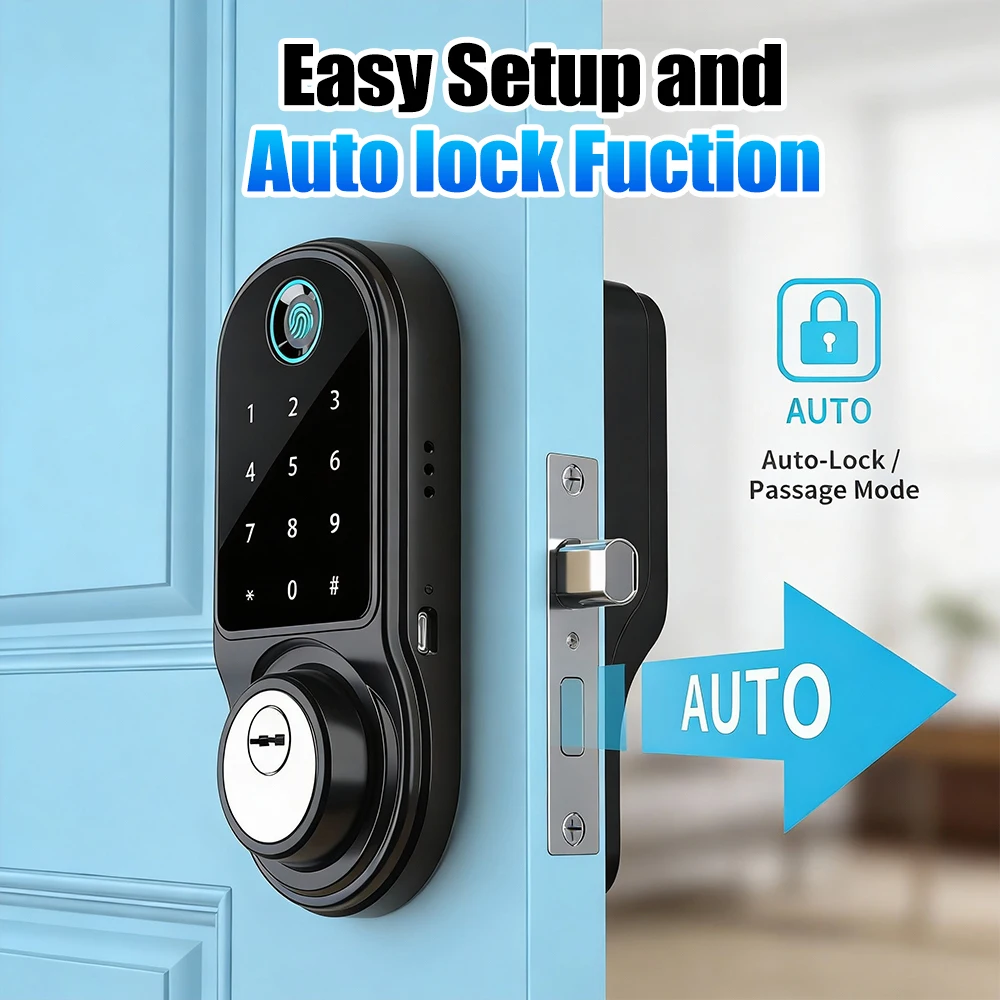 Bluetooth Smart Deadbolt Door Lock Fingerprint Password IC Card Key App Temporary Passcode Keyless Entry Keypad Lock For 35-55mm Home Front Door
Bluetooth Smart Deadbolt Door Lock Fingerprint Password IC Card Key App Temporary Passcode Keyless Entry Keypad Lock For 35-55mm Home Front Door
