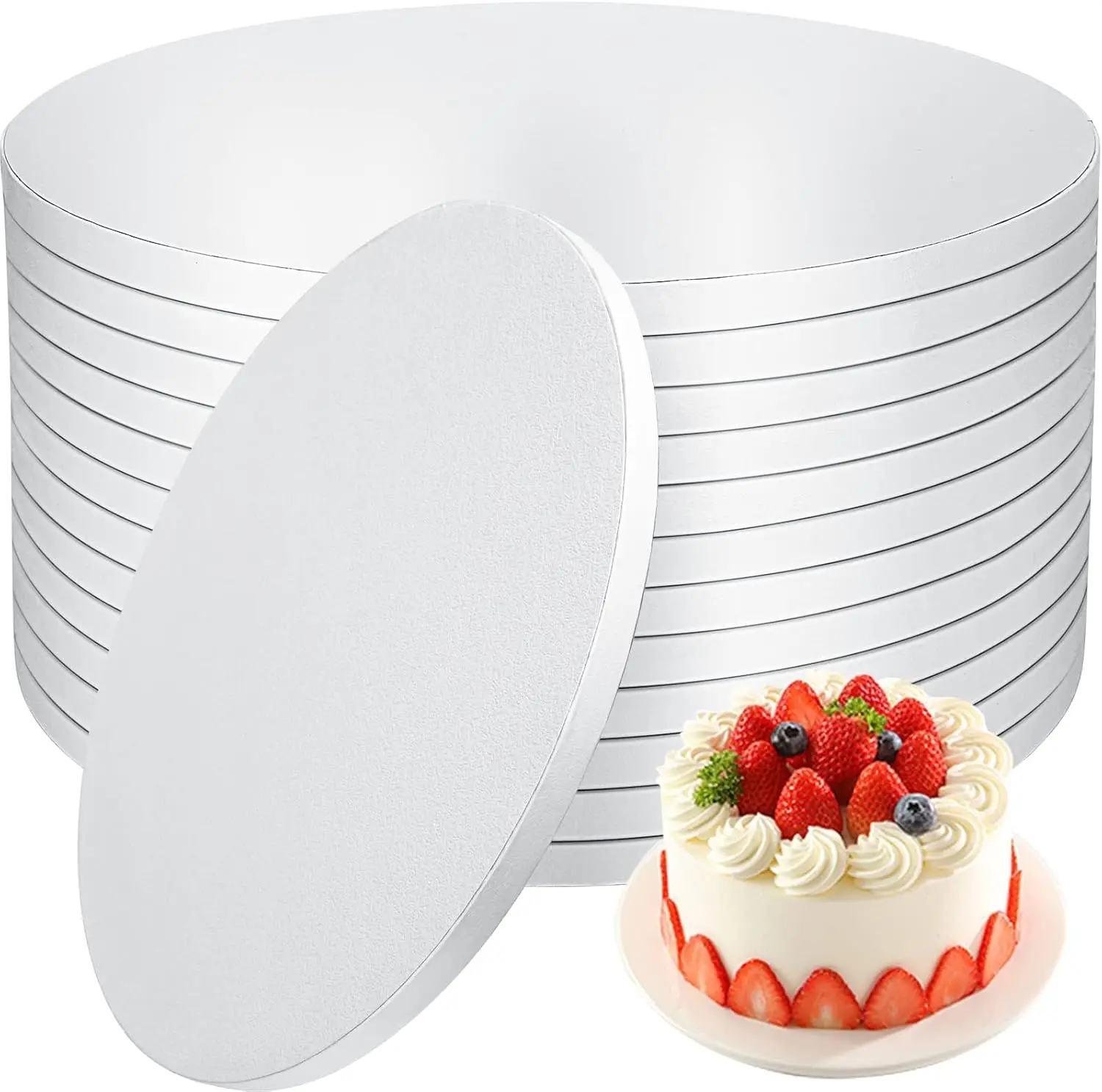 16 Inch Cake Drums 6 Pack, Round Cake Boards 1/2" Thick Cardboard, Sturdy Base for Wedding
16 Inch Cake Drums 6 Pack, Round Cake Boards 1/2" Thick Cardboard, Sturdy Base for Wedding
