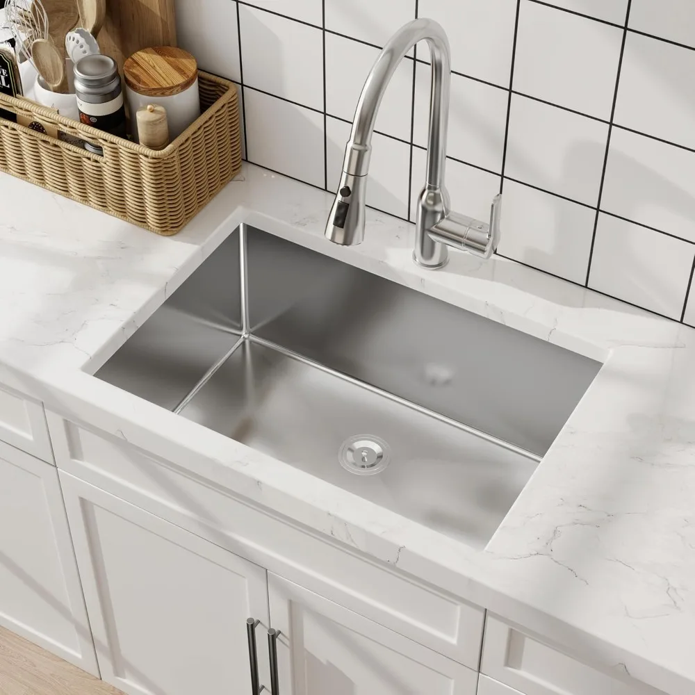 Кухонная мойка Undermount, раковина ручной работы из нержавеющей стали с одной чашей, 16 калибра, с сетчатым фильтром для корзины 27 x 18 x 9
Кухонная мойка Undermount, раковина ручной работы из нержавеющей стали с одной чашей, 16 калибра, с сетчатым фильтром для корзины 27 x 18 x 9