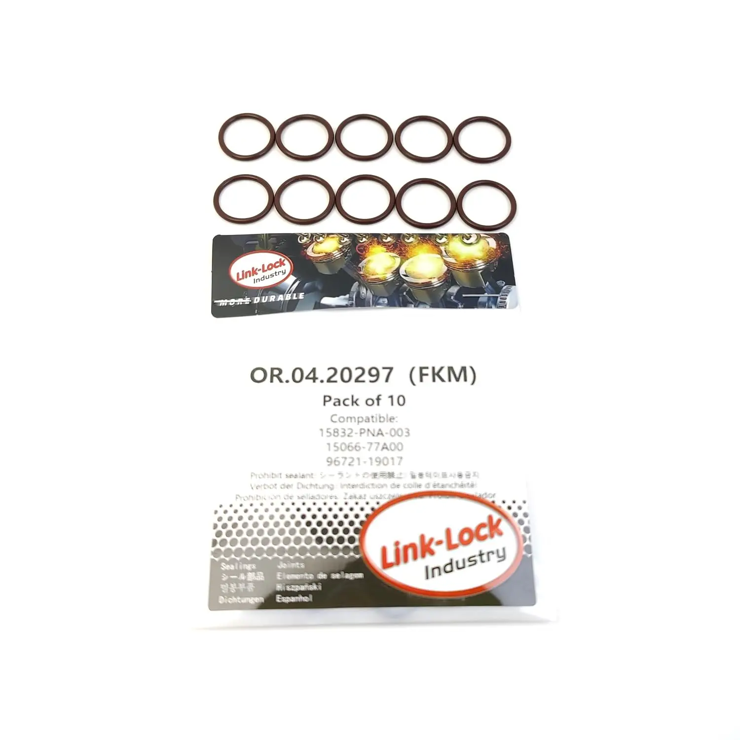 LINK-LOCK 10PCS OR.04.20297 FKM Viton Sealing O-Ring Kit of Injector Shaft 15832-PNA-003 15066-77A00 96721-19017 for HONDA for N
LINK-LOCK 10PCS OR.04.20297 FKM Viton Sealing O-Ring Kit of Injector Shaft 15832-PNA-003 15066-77A00 96721-19017 for HONDA for N