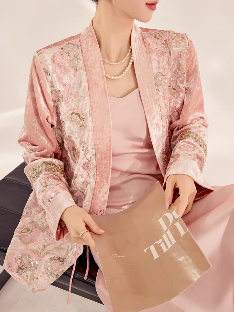 Chinese Style Kimono Cardigan Gown Women Costume Traditional Japanese Yukata Haori Coat Outwear Luxury Embroidery Sequin Jacket
Chinese Style Kimono Cardigan Gown Women Costume Traditional Japanese Yukata Haori Coat Outwear Luxury Embroidery Sequin Jacket
