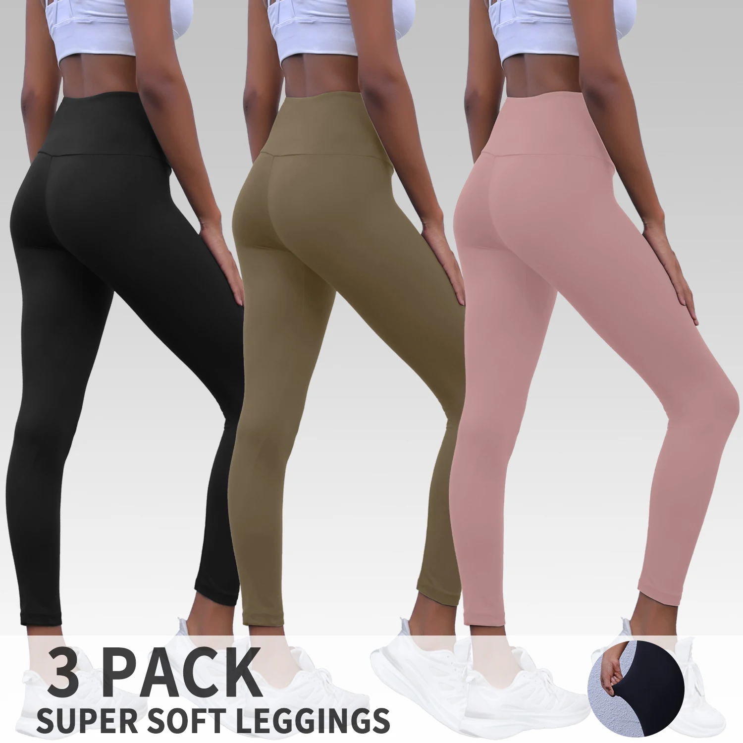 3 Pack Women's Super Soft Leggings High Waisted Tummy Control No See Through Workout Yoga Running Athletic Push Up Gym Leggings
3 Pack Women's Super Soft Leggings High Waisted Tummy Control No See Through Workout Yoga Running Athletic Push Up Gym Leggings