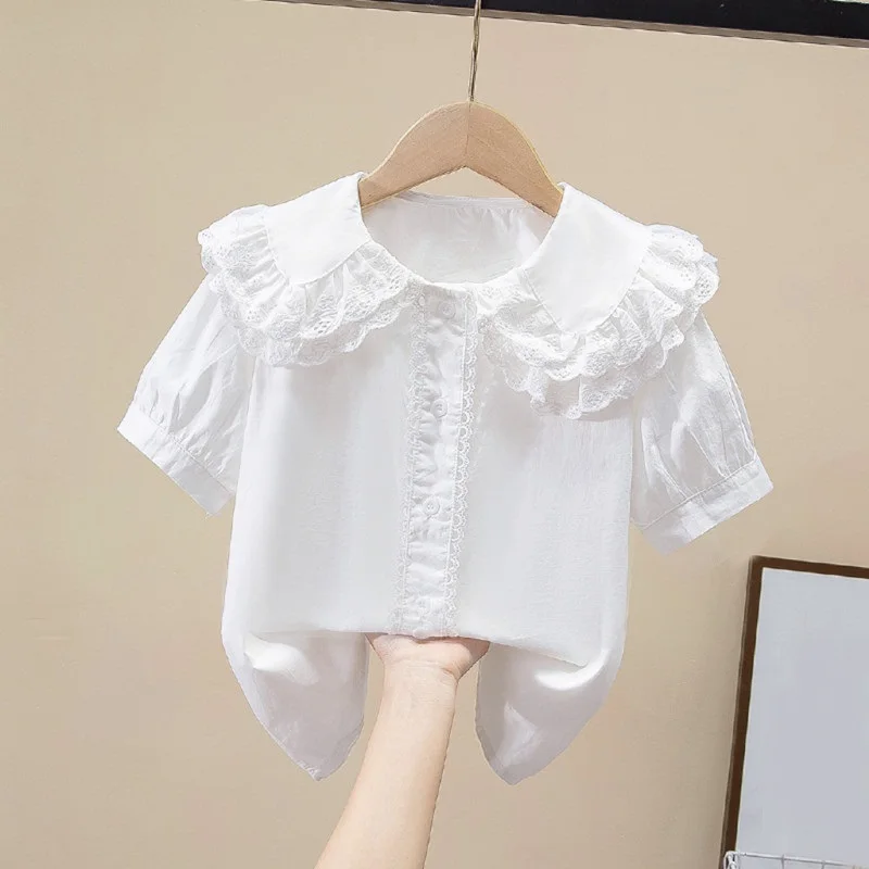 Kids Shirt Girl Tops Blouses Children Clothes 6 8 10 12 Years Summer School Girls White Blouse Lace Short Sleeve Cotton Shirts
Kids Shirt Girl Tops Blouses Children Clothes 6 8 10 12 Years Summer School Girls White Blouse Lace Short Sleeve Cotton Shirts
