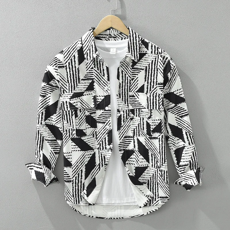 Stylish Printed POLYESTER Shirt for Men Spring Japan Long Sleeve Blouse for Youth Male Handsome Cool Casual Loose Tops Coats
Stylish Printed POLYESTER Shirt for Men Spring Japan Long Sleeve Blouse for Youth Male Handsome Cool Casual Loose Tops Coats