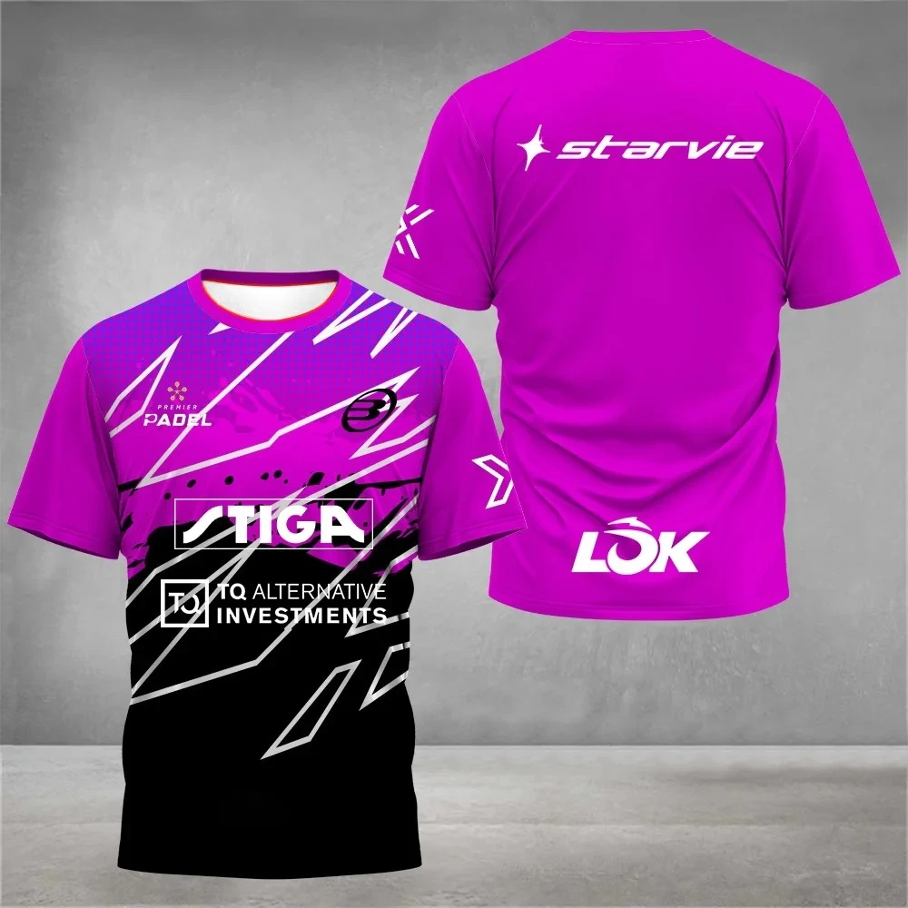 Новая теннисная рубашка PADEL, дышащая, быстросохнущая, мужская и женская, универсальная футболка для фитнеса и отдыха с круглым вырезом и коротким рукавом
Новая теннисная рубашка PADEL, дышащая, быстросохнущая, мужская и женская, универсальная футболка для фитнеса и отдыха с круглым вырезом и коротким рукавом