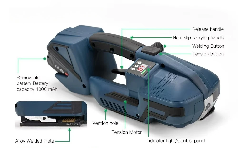 Electric strapping machine Belt strapping tool Belt automatic strapping tool
Electric strapping machine Belt strapping tool Belt automatic strapping tool