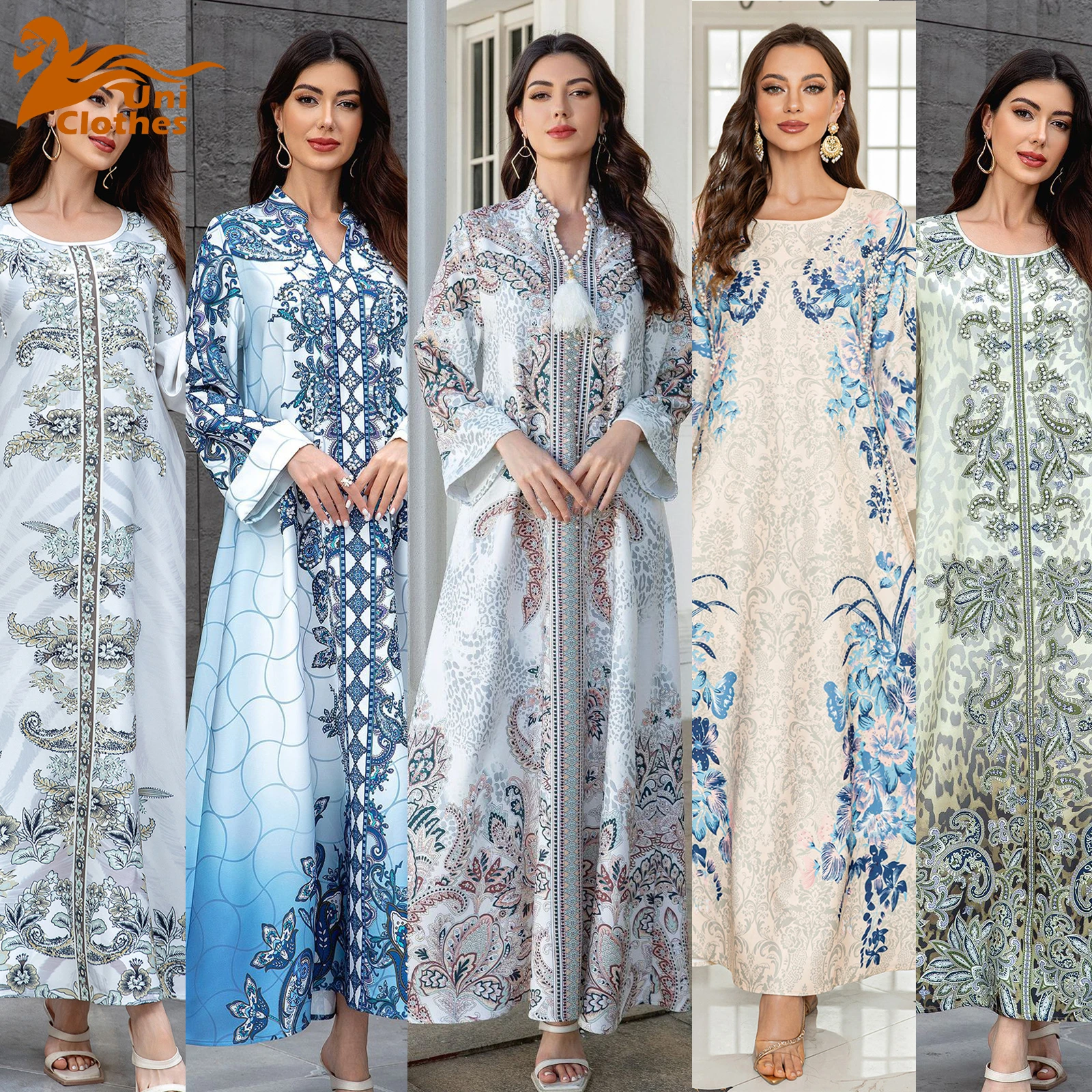 UNI 2025 Muslim Pearl Beading Abaya Eid Arabian Abayas Middle-East Elegant Turkey Kaftans Women Jilbabs Islamic Maxi Dresses
UNI 2025 Muslim Pearl Beading Abaya Eid Arabian Abayas Middle-East Elegant Turkey Kaftans Women Jilbabs Islamic Maxi Dresses