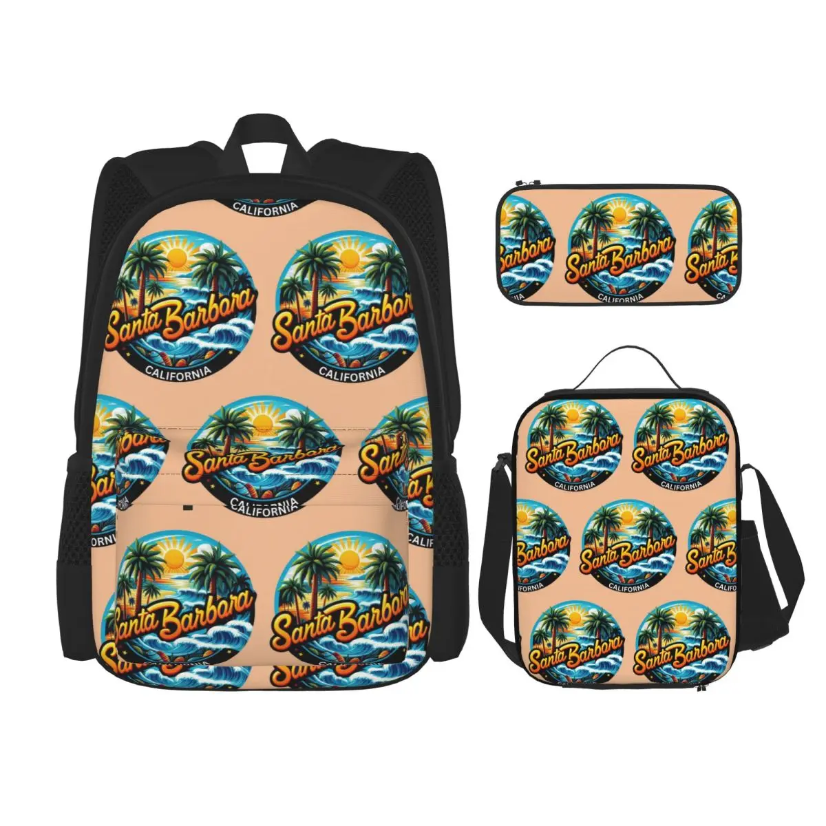 Santa Barbara, California USA Backpacks Boys Girls Bookbag School Bags Rucksack Lunch Bag Pen Bag Three-Piece Set
Santa Barbara, California USA Backpacks Boys Girls Bookbag School Bags Rucksack Lunch Bag Pen Bag Three-Piece Set