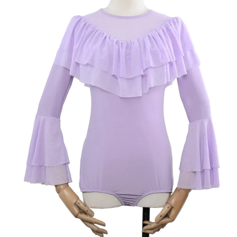 Women Ruffle Flare Long Sleeve Latin Dance Bodysuit S-3XL Adult Ballroom Modern Summer Training Practice Performance Costume
Women Ruffle Flare Long Sleeve Latin Dance Bodysuit S-3XL Adult Ballroom Modern Summer Training Practice Performance Costume