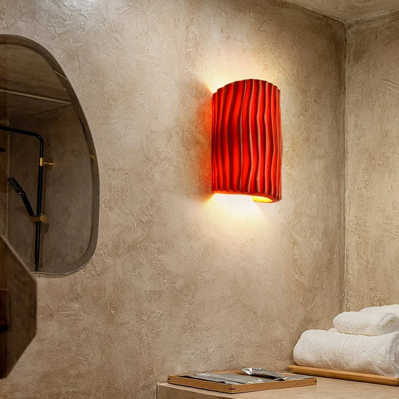 Scandinavian Bedroom Resin Corrugated Wall Lamp Simple Personality Entrance Aisle Living Room Background Wall Lamps and Lanterns
Scandinavian Bedroom Resin Corrugated Wall Lamp Simple Personality Entrance Aisle Living Room Background Wall Lamps and Lanterns