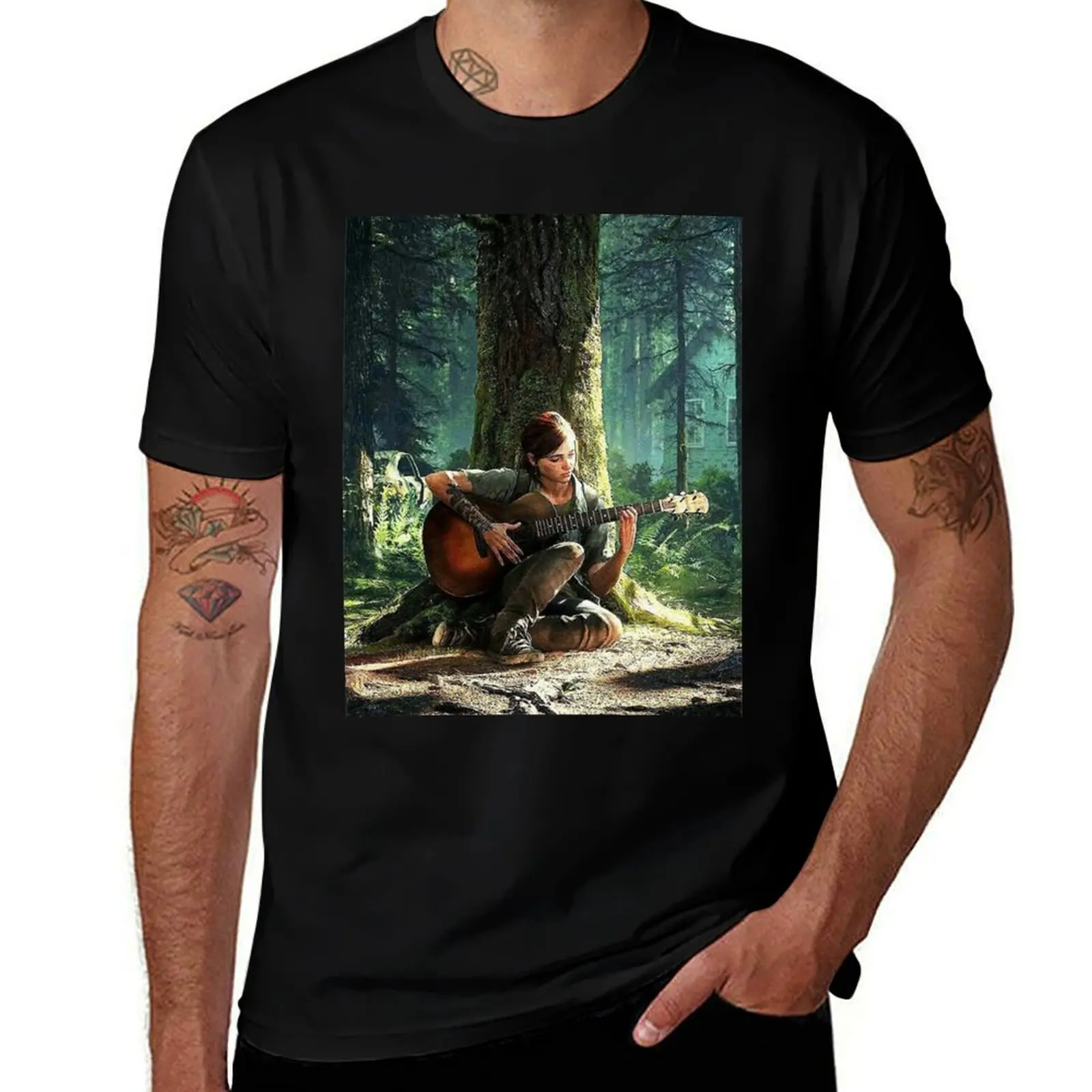 Ellie Guitar T-Shirt Short sleeve tee oversized sweat cotton t shirt men 
Ellie Guitar T-Shirt Short sleeve tee oversized sweat cotton t shirt men